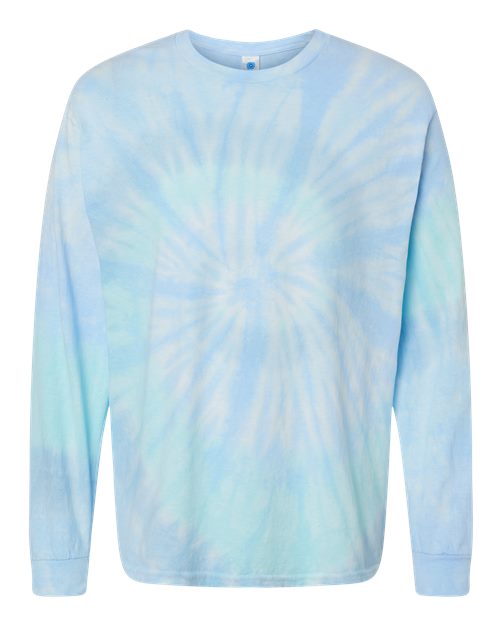 Unisex Tie-Dyed Long Sleeve T-Shirt - Lagoon Front