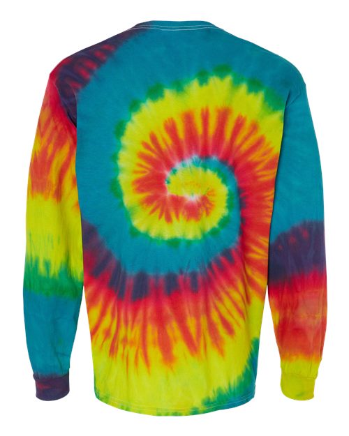 Unisex Tie-Dyed Long Sleeve T-Shirt - Reactive Rainbow Back