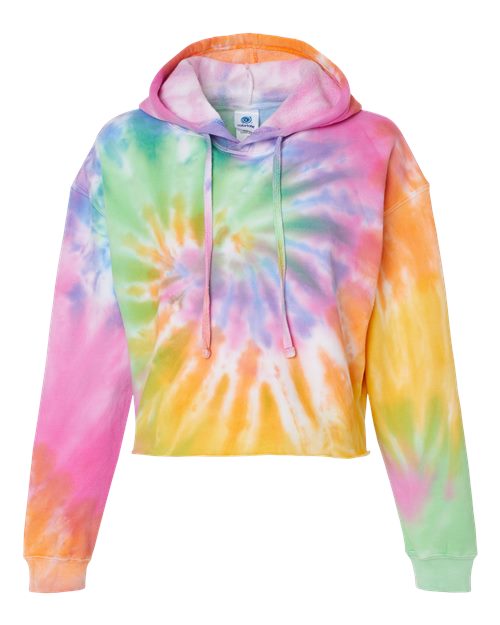 Women's Tie-Dyed Crop Hooded Sweatshirt - Eternity Front
