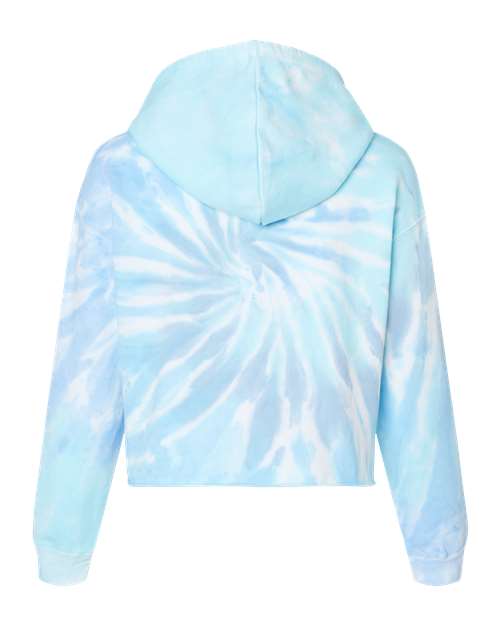 Women's Tie-Dyed Crop Hooded Sweatshirt - Lagoon Back