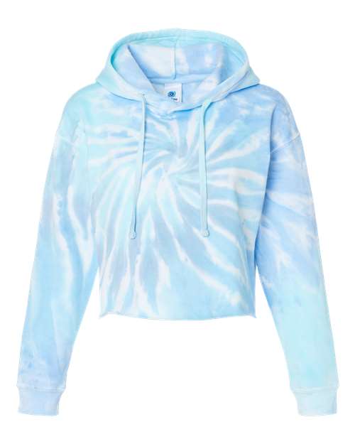Women's Tie-Dyed Crop Hooded Sweatshirt - Lagoon Front