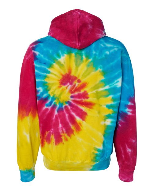 Unisex Tie-Dyed Hooded Sweatshirt - Reactive Rainbow Back