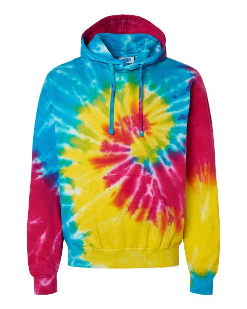 Unisex Tie-Dyed Hooded Sweatshirt - Reactive Rainbow Front