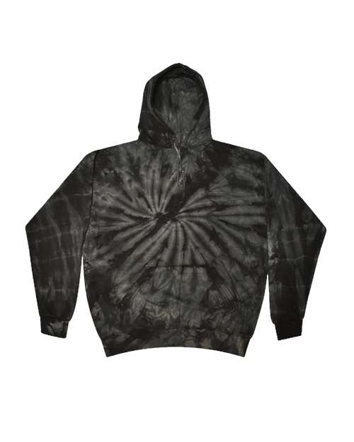 Unisex Tie-Dyed Hooded Sweatshirt - Spider Black Front