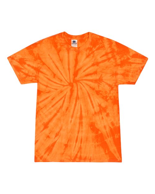 Youth Multi-Color Tie-Dyed T-Shirt - Spider Orange Front