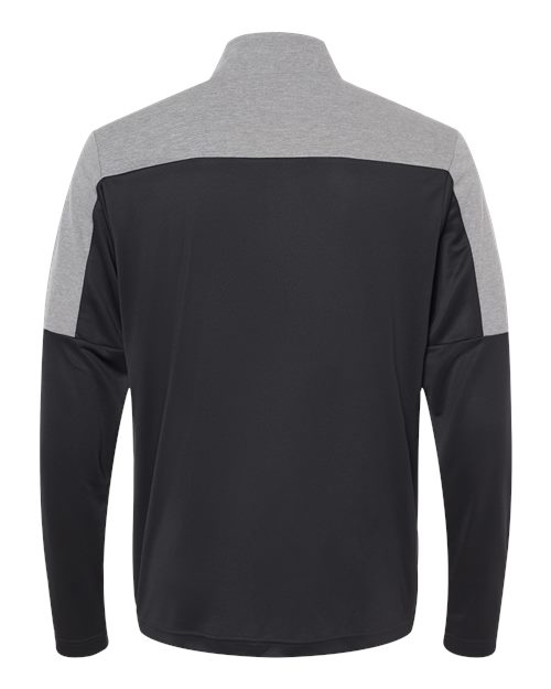 Men's Ultimate365 Lightweight Colorblocked Quarter-Zip Pullover - Black/ Grey Three Melange Back