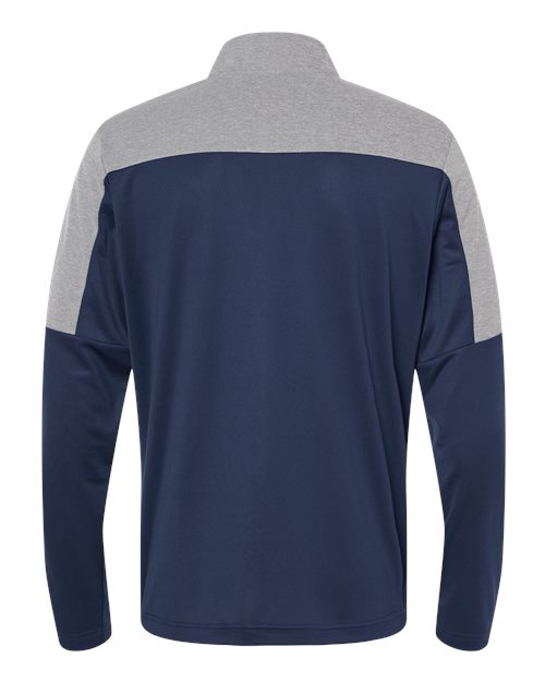 Men's Ultimate365 Lightweight Colorblocked Quarter-Zip Pullover - Collegiate Navy/ Grey Three Melange Back
