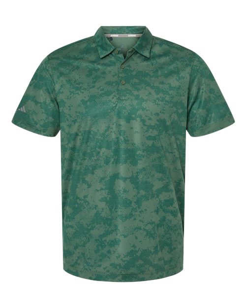 Men's All Over Camo Print Polo - Green Oxide Front