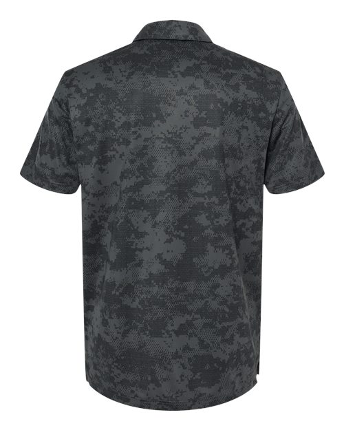 Men's All Over Camo Print Polo - Grey Six Back