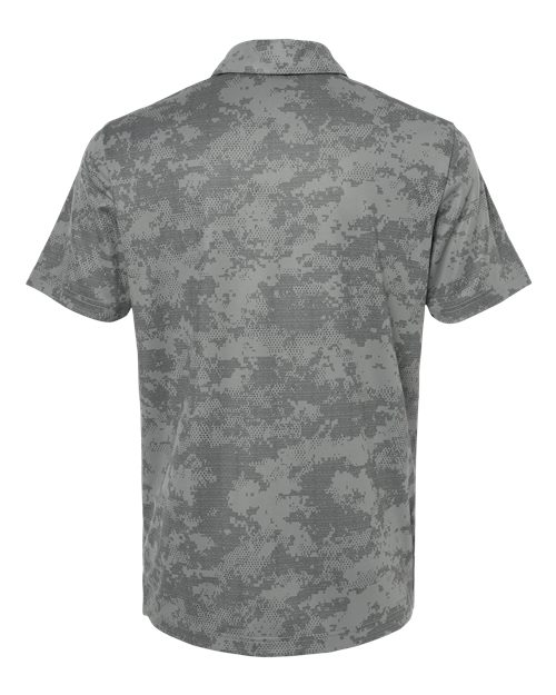 Men's All Over Camo Print Polo - Grey Three Back