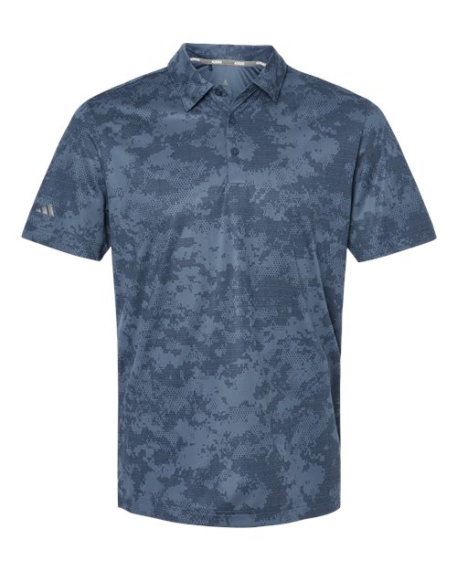Men's All Over Camo Print Polo - Tech Ink Front