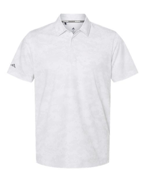 Men's All Over Camo Print Polo - White Front