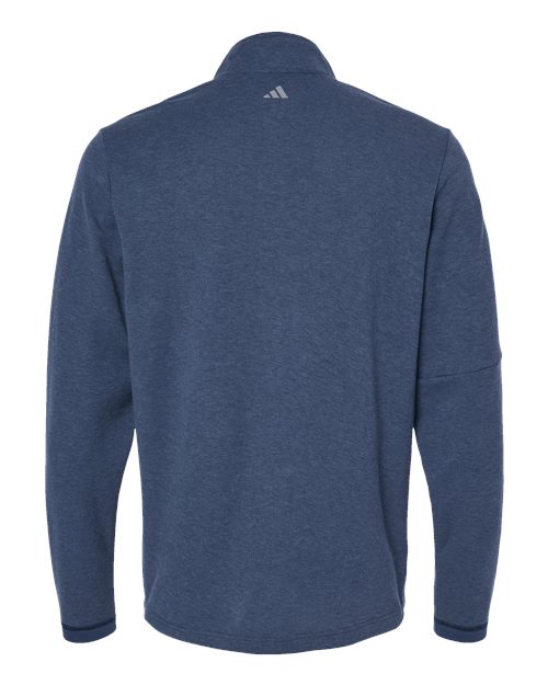 Men's 3-Stripes Quarter-Zip Sweater Pullover - Collegiate Navy Melange Back