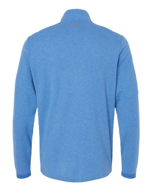 Men's 3-Stripes Quarter-Zip Sweater Pullover - Focus Blue Melange Back