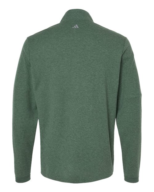 Men's 3-Stripes Quarter-Zip Sweater Pullover - Green Oxide Melange Back