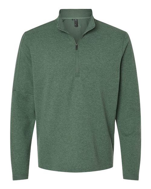 Men's 3-Stripes Quarter-Zip Sweater Pullover - Green Oxide Melange Front