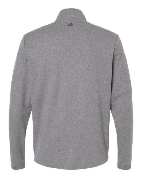 Men's 3-Stripes Quarter-Zip Sweater Pullover - Grey Three Melange Back
