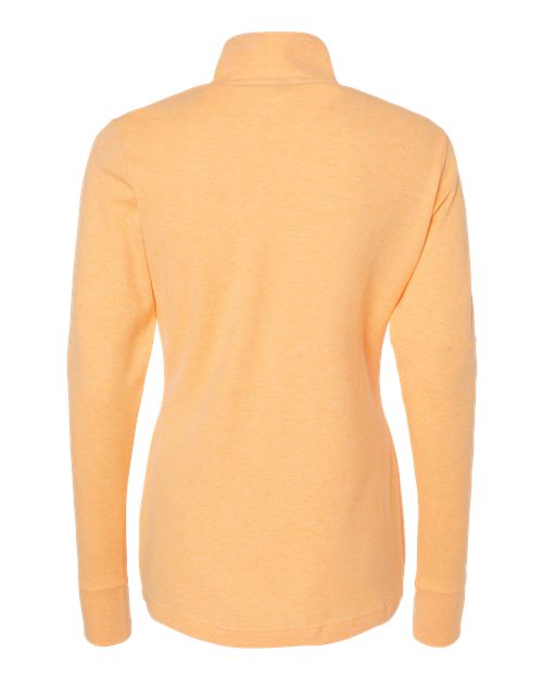 Women's 3-Stripes Quarter-Zip Sweater Pullover - Acid Orange Melange Back