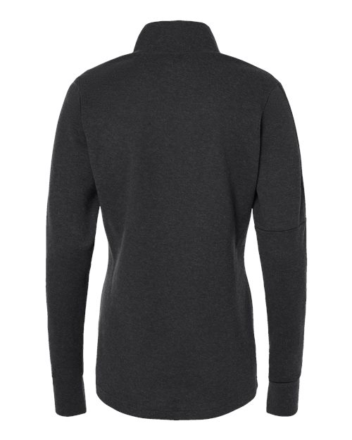 Women's 3-Stripes Quarter-Zip Sweater Pullover - Black Melange Back