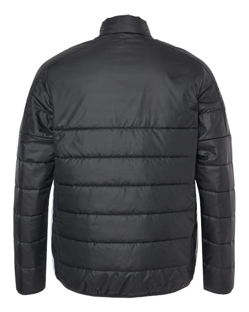 Men's 3-Stripes Puffer Full-Zip Jacket - Black Back