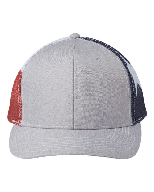 Printed Mesh Trucker Cap - Heather Grey/ Texas Flag Front