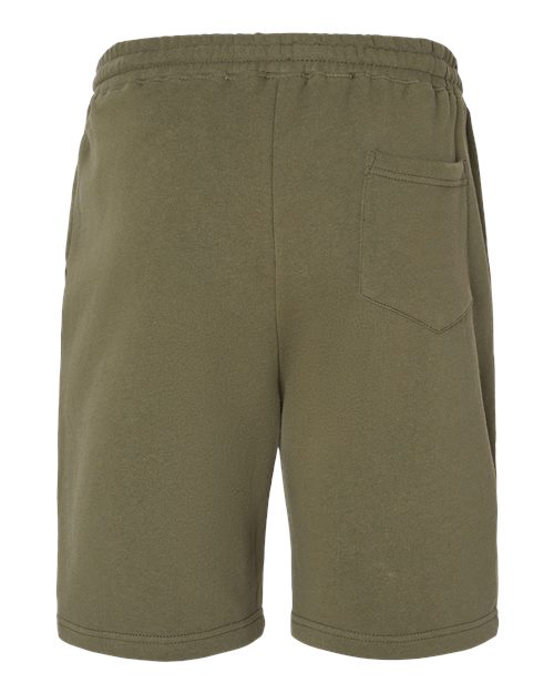 Men's Midweight Fleece Shorts - Army Back