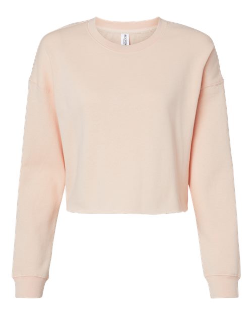 Women's Lightweight Crop Crewneck Sweatshirt - Blush Front