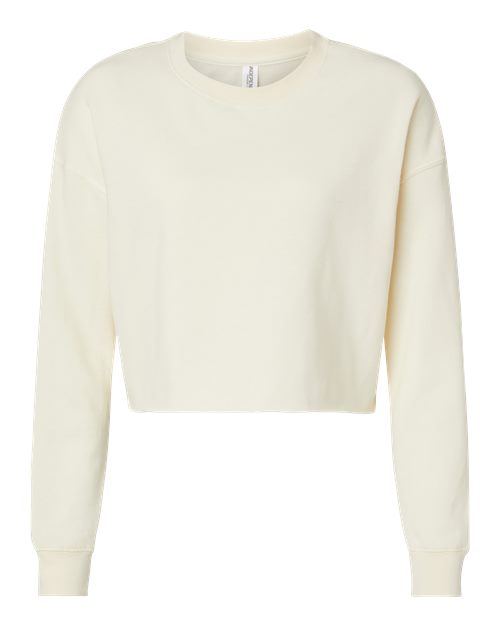 Women's Lightweight Crop Crewneck Sweatshirt - Bone Front