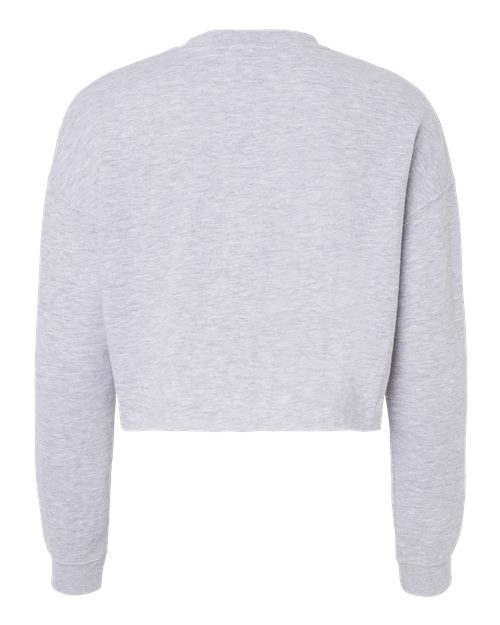 Women's Lightweight Crop Crewneck Sweatshirt - Grey Heather Back