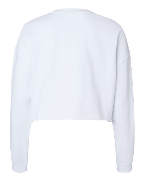 Women's Lightweight Crop Crewneck Sweatshirt - White Back