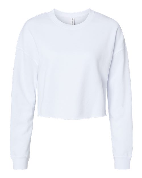 Women's Lightweight Crop Crewneck Sweatshirt - White Front