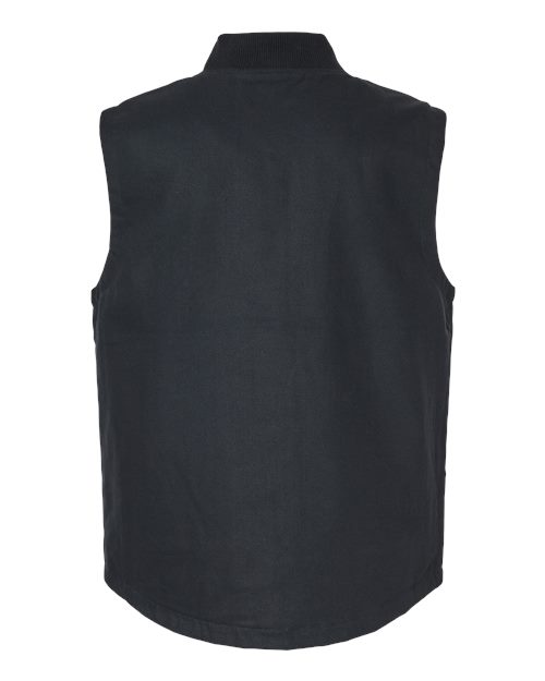 Men's Insulated Canvas Workwear Vest - Black Back