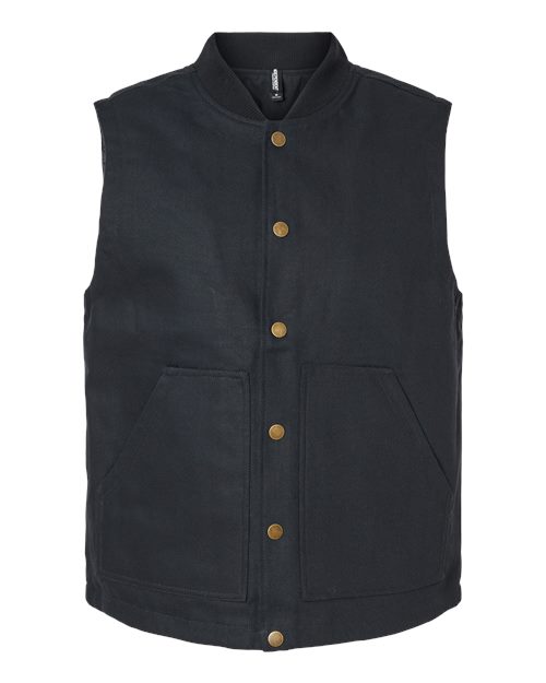 Men's Insulated Canvas Workwear Vest - Black Front