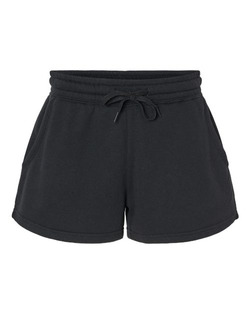 Women’s Lightweight California Wave Wash Fleece Shorts - Black Front