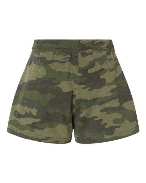 Women’s Lightweight California Wave Wash Fleece Shorts - Forest Camo Heather Back
