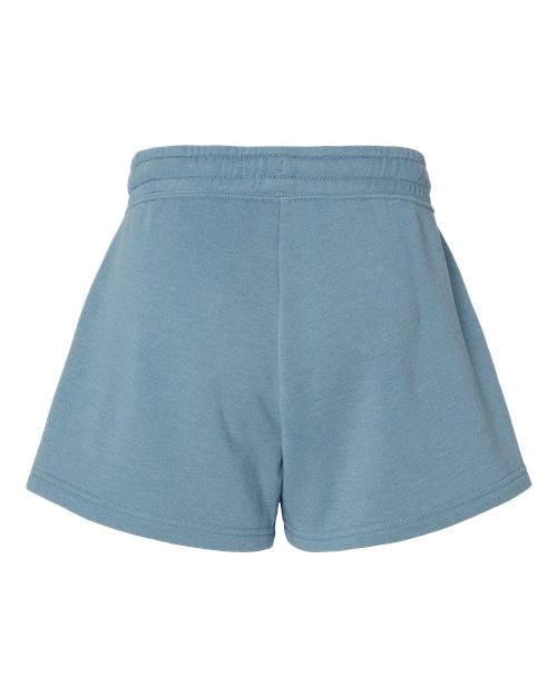 Women’s Lightweight California Wave Wash Fleece Shorts - Misty Blue Back