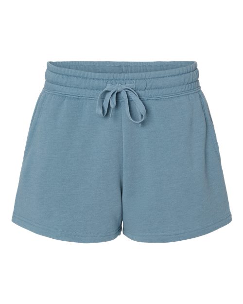Women’s Lightweight California Wave Wash Fleece Shorts - Misty Blue Front