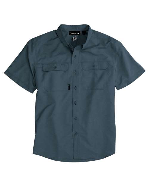 Men's Crossroad Woven Short Sleeve Shirt - Slate Blue Front