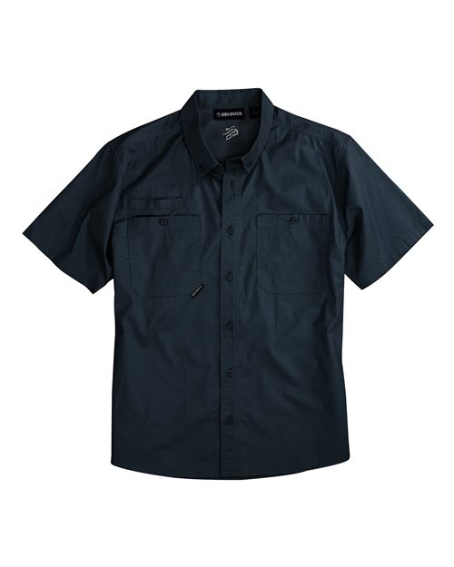 Men's Craftsman Woven Short Sleeve Shirt - Deep Blue Front