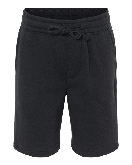 Independent Trading Co. Youth Lightweight Special Blend Fleece Shorts - Black Front