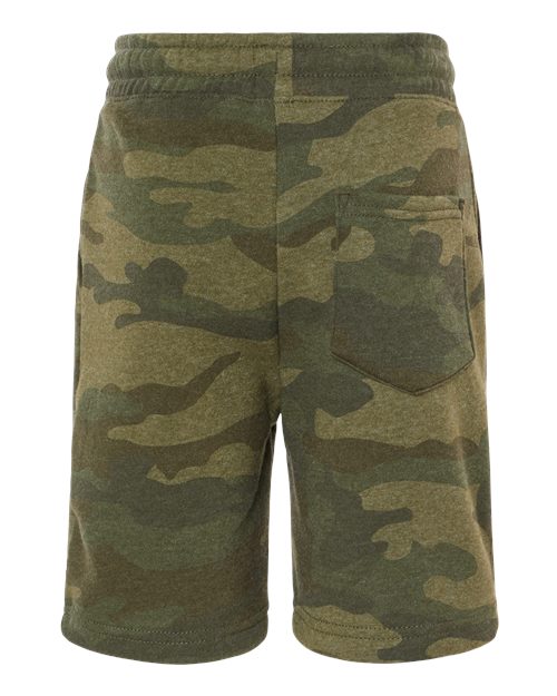 Youth Lightweight Special Blend Fleece Shorts - Forest Camo Heather Back