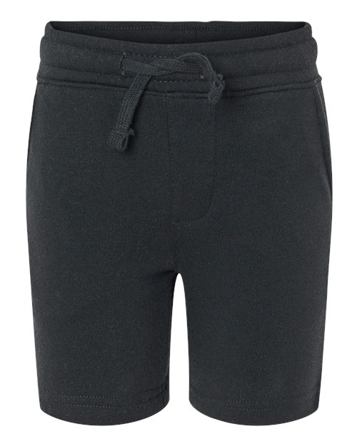 Toddler Lightweight Special Blend Fleece Shorts - Black Front