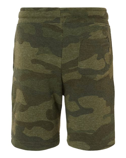 Toddler Lightweight Special Blend Fleece Shorts - Forest Camo Heather Back