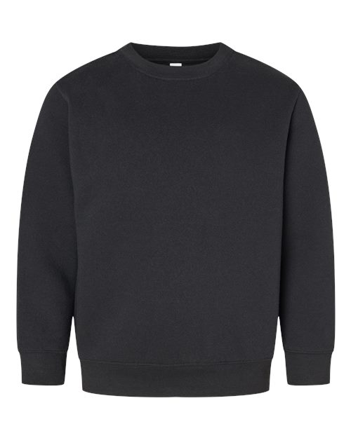 Youth Elevated Fleece Crewneck Sweatshirt - Black Front