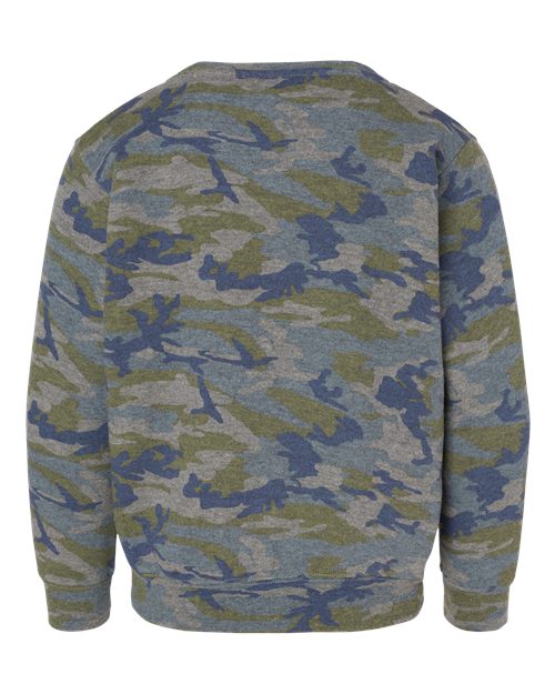 Youth Elevated Fleece Crewneck Sweatshirt - Vintage Camo Back