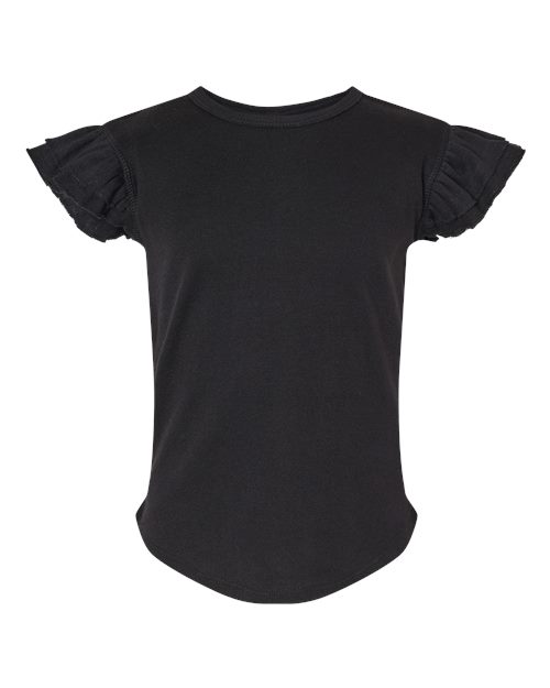 Toddler Flutter Sleeve Tee - Black Front