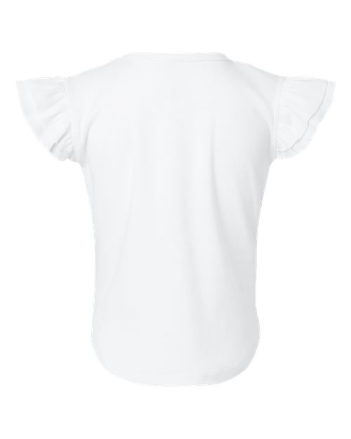 Toddler Flutter Sleeve Tee - White Back