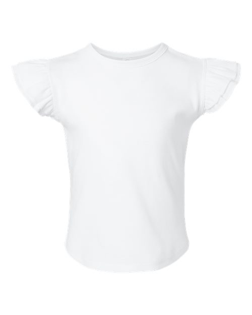 Toddler Flutter Sleeve Tee - White Front