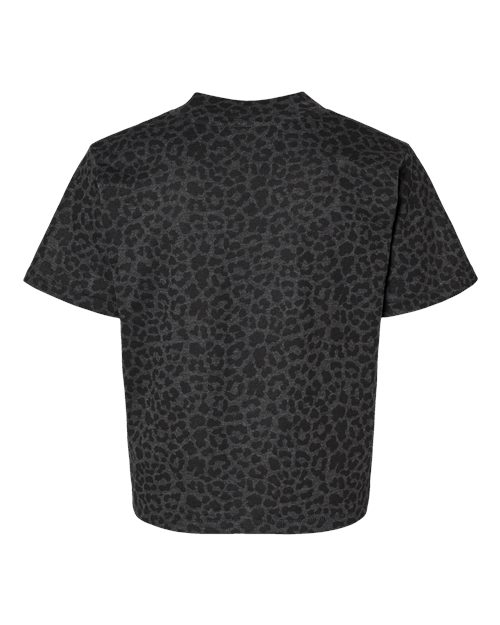 Women's Boxy Tee - Black Leopard Back