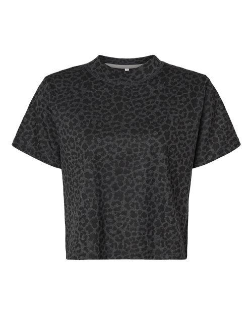 Women's Boxy Tee - Black Leopard Front